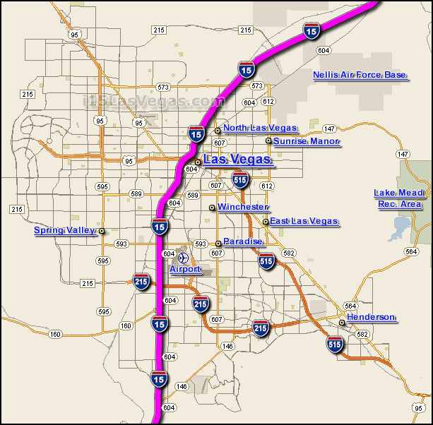 I-15 Las Vegas Map