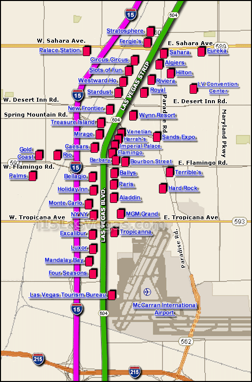 map of casinos in las vegas downtown